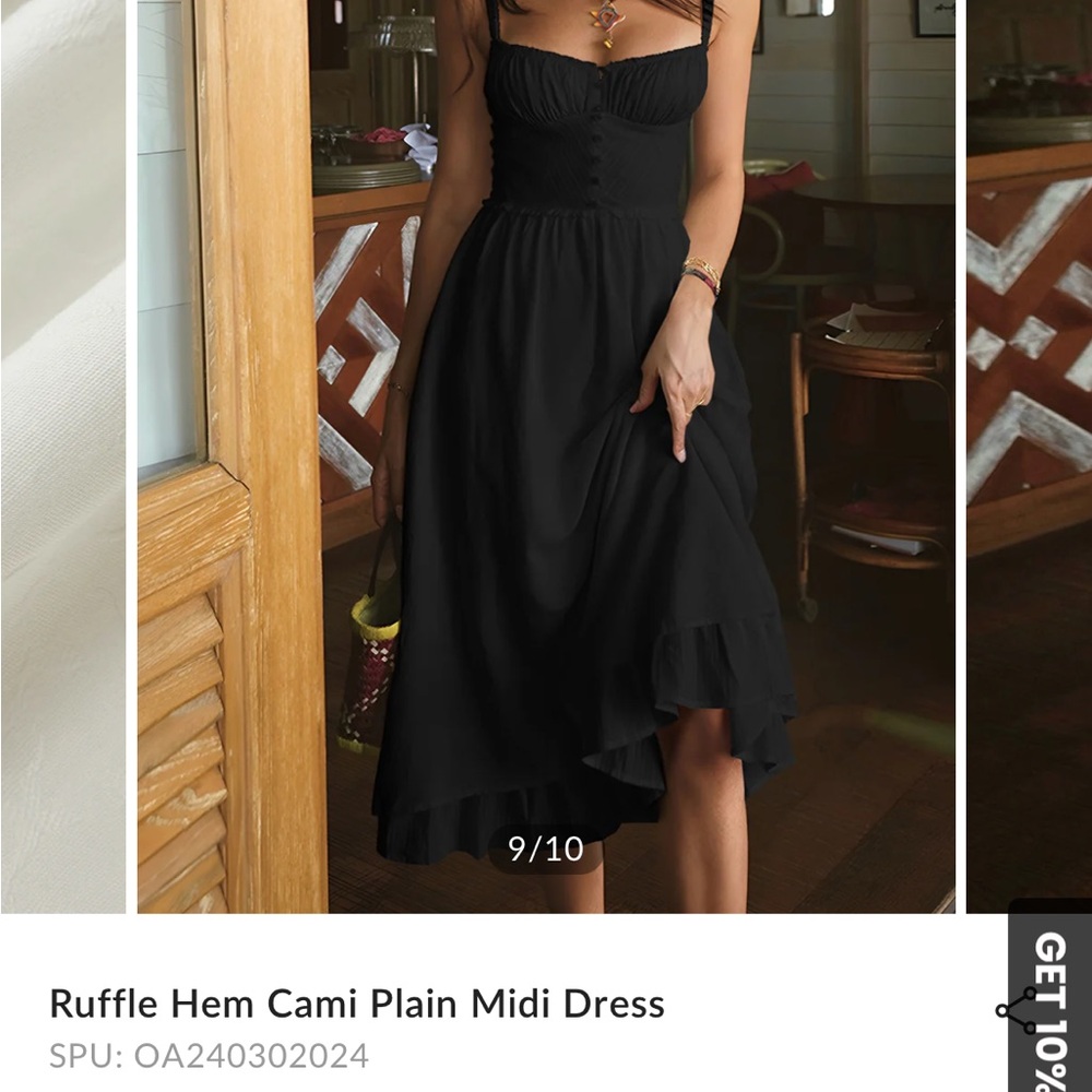 Elegant Black Women's midi dress